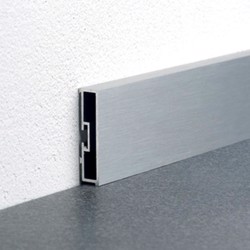 Fodliste i børstet aluminium sølv